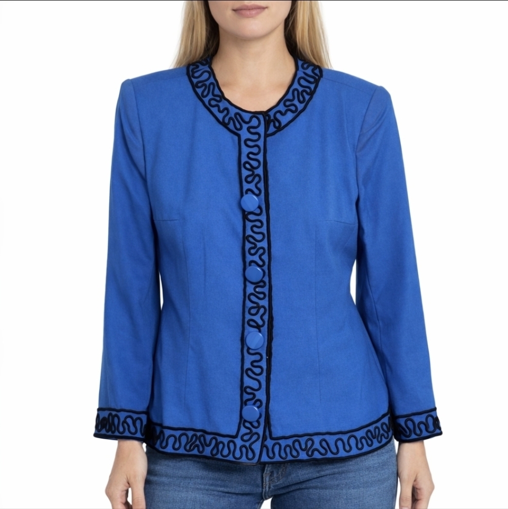 Vintage Givenchy Nouvelle Boutique Blazer – Made in France, Soutache Trim